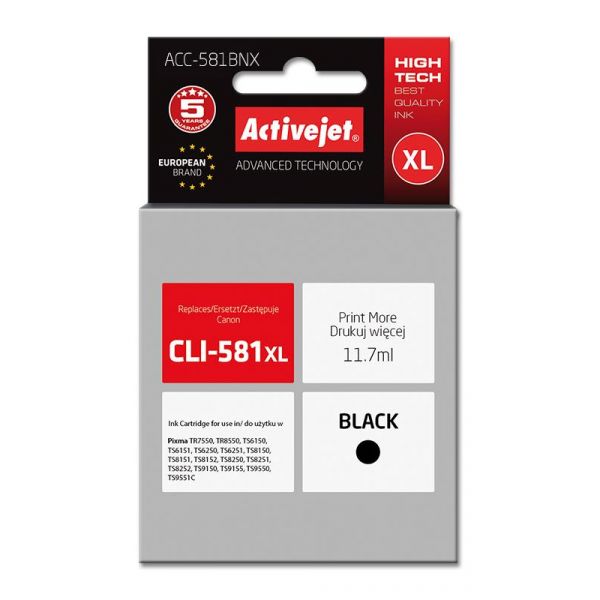 Tinteiro Compatível Canon CLI-581XXL 1998C001 Preto