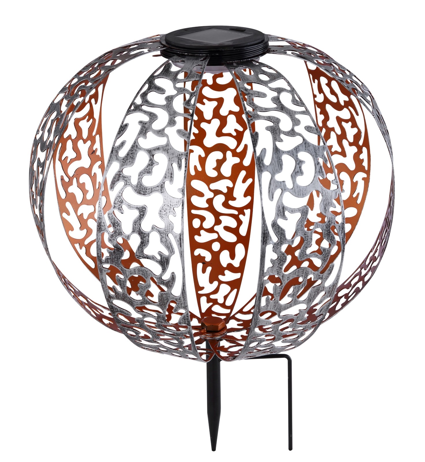 LED-Solarleuchte - silber-gold antik - Ø 30 cm