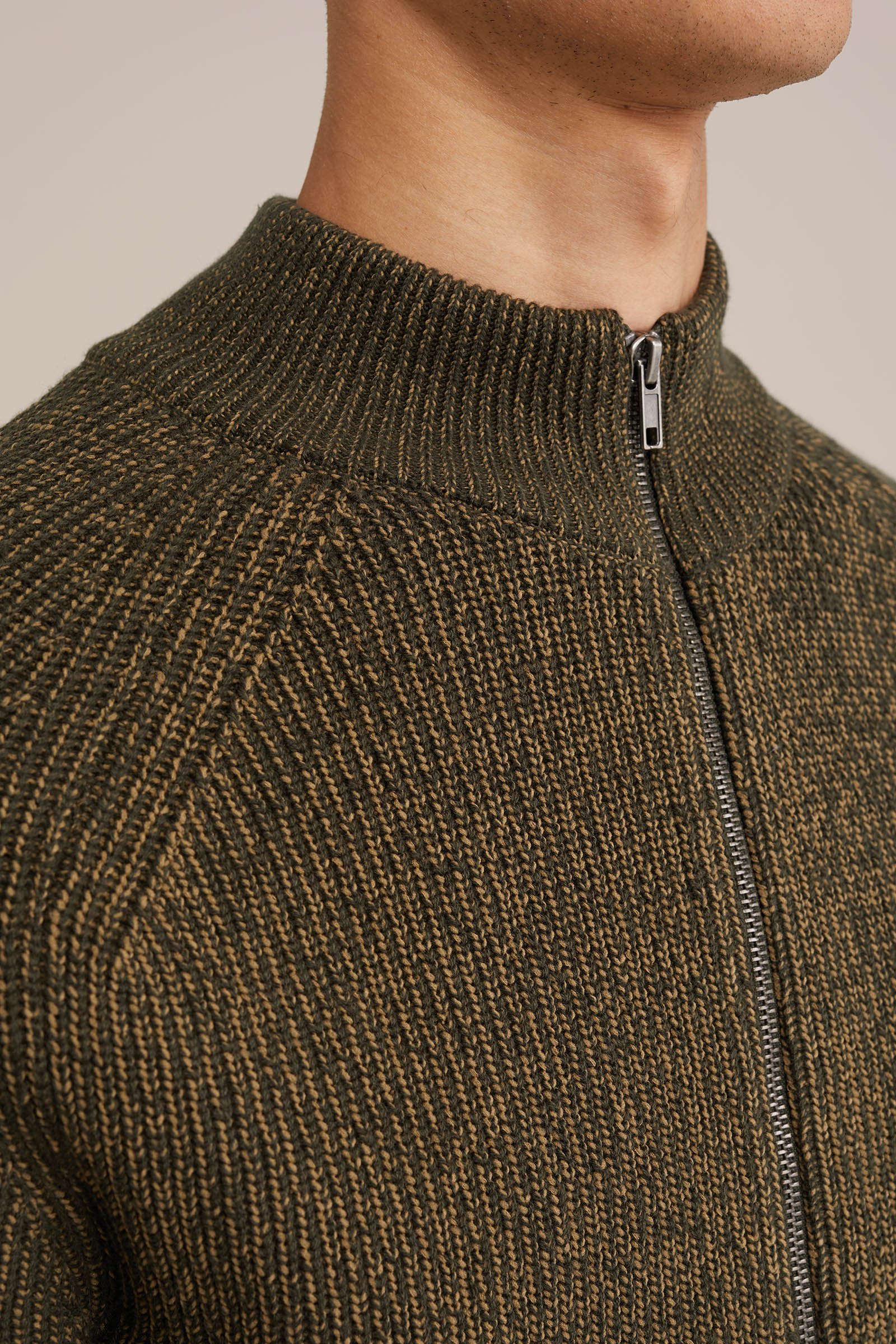grofgebreid vest WE Fashion Donkergroen