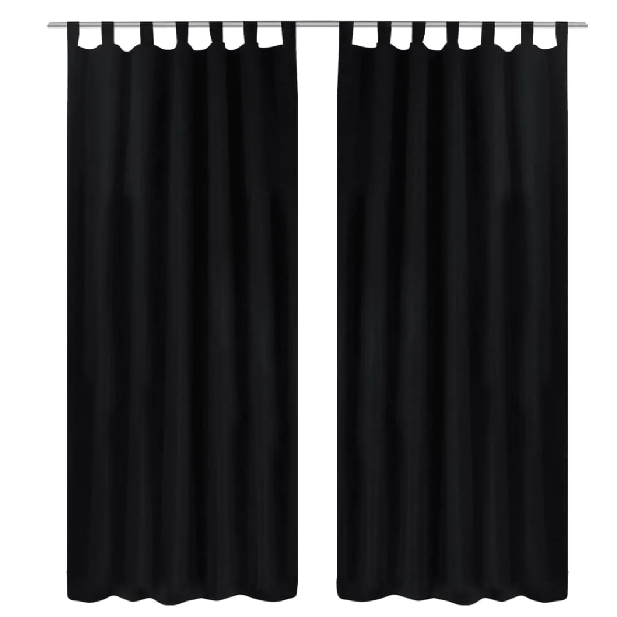 VidaXL Rideau à Passant 2 pcs - Noir