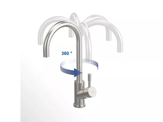 Robinet cuisine VILLEROY ET BOCH Umbrella flex acier massif