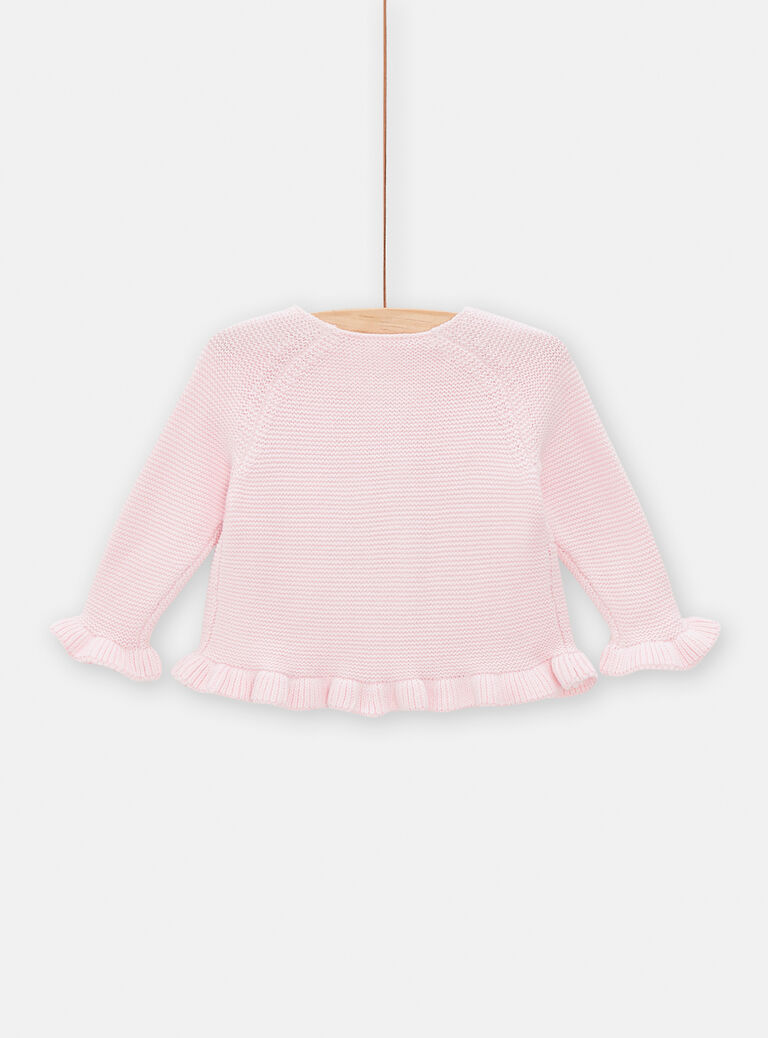 Cardigan rose en tricot pour bébé fille