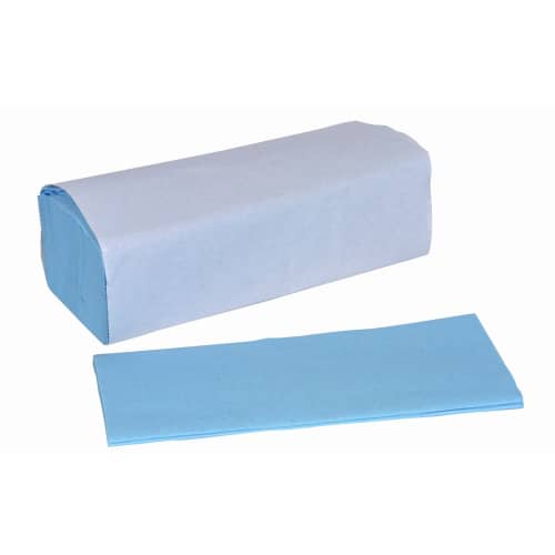Essuie-mains plié bleu 2 plis 21,5 x 35 cm Paredes