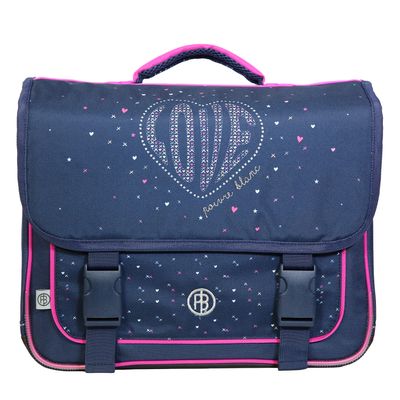 Cartable Poivre Blanc 38 cm - 2 compartiments - bleu - Bagtrotter