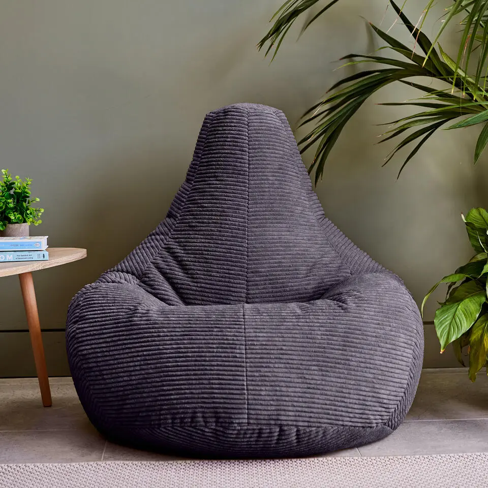Set van 2 icon Zitzak Dalton - Corduroy Zitzak Volwassenen - Houtskool