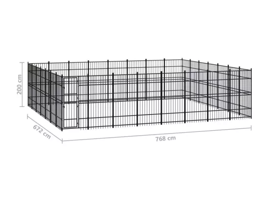 Chenil cage enclos pac noire 768 x 672 x 200 cm 02_0041861