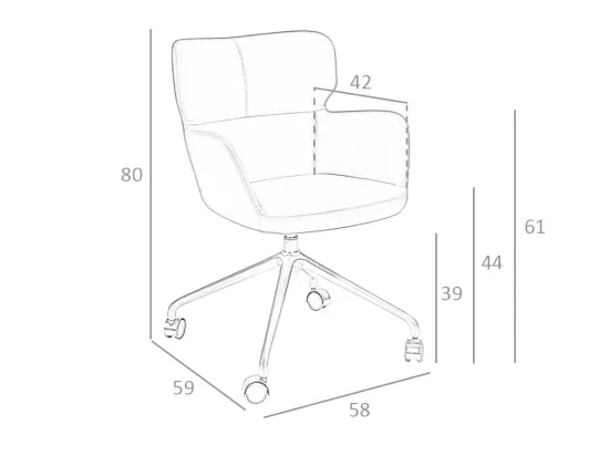 Chaise de bureau pivotante bleue 4110 ANGEL CERDA