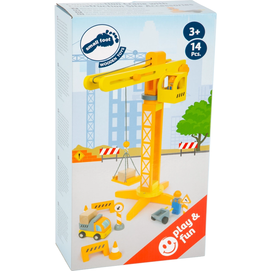 small foot® Baukran mit Baustellenzubehör