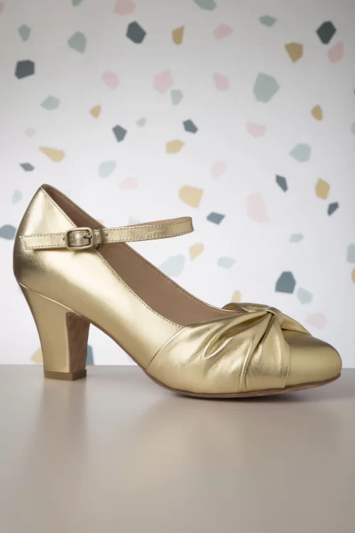 Lola Ramona ♥ Topvintage Ava Reminisce pumps in warm goud
