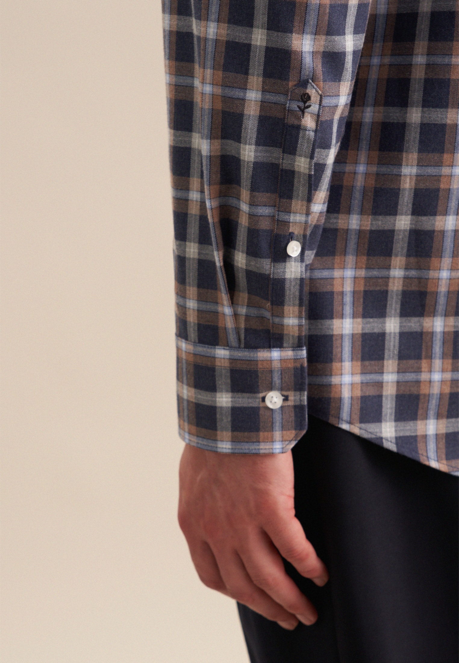 seidensticker Flanellhemd »Regular«, Regular Langarm Button-Down-Kragen Karo