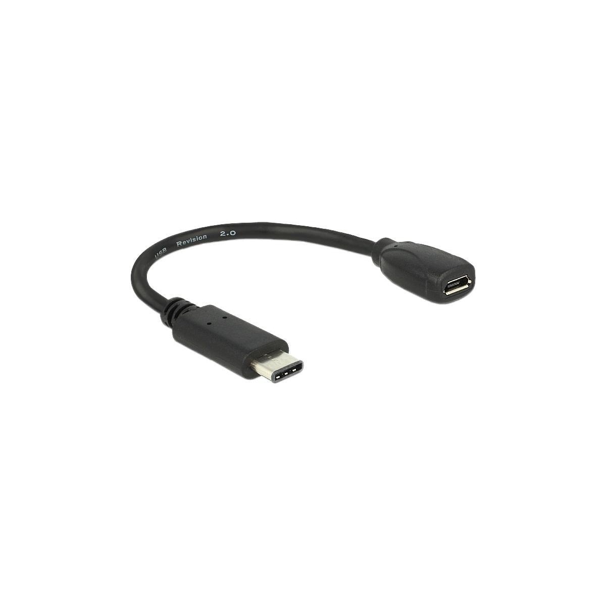 DeLOCK USB-C ha - Micro-B ho adapter, USB 2.0, 56 k? resistor, black