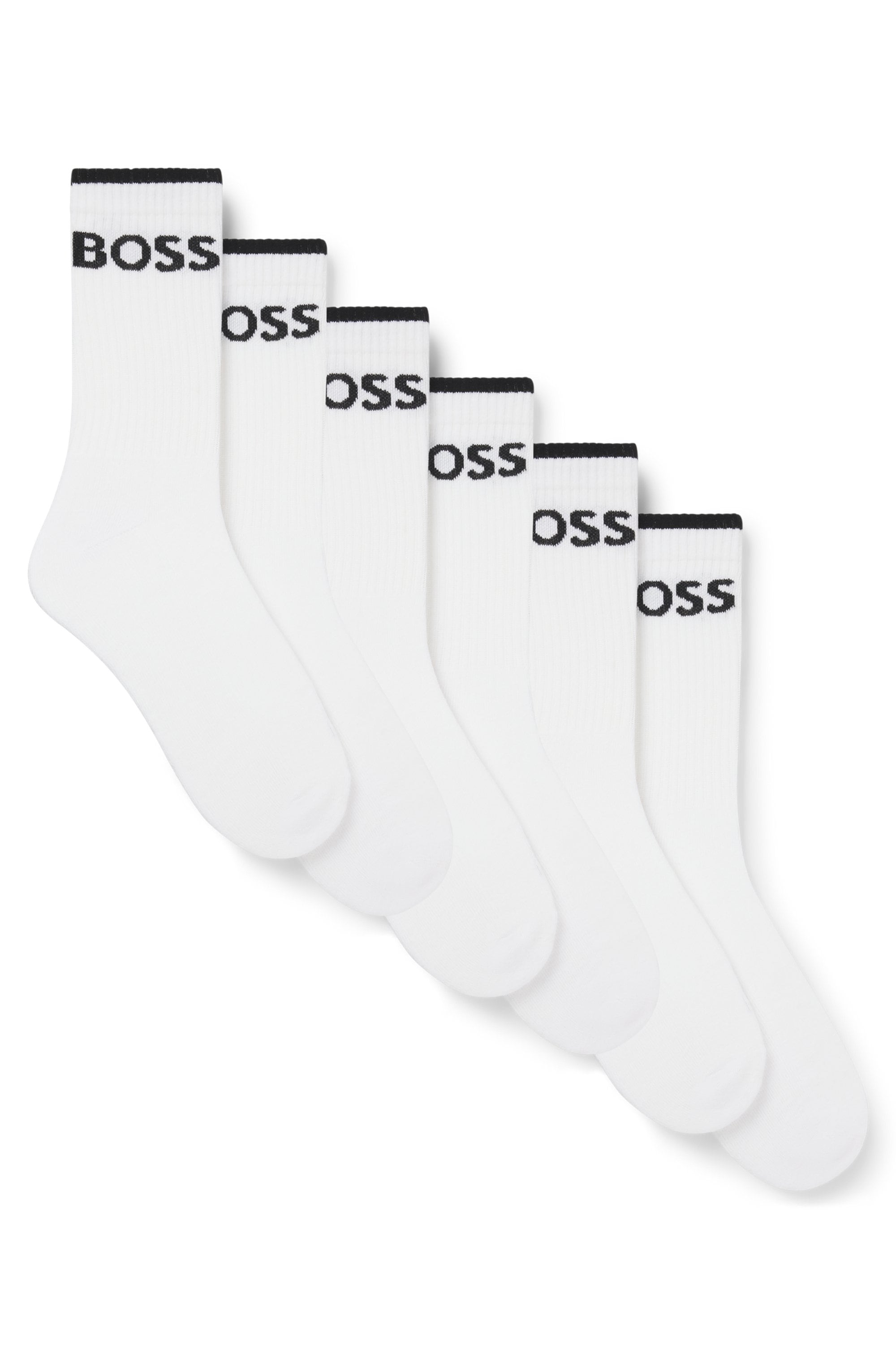 BOSS Businesssocken »6P QS Stripe CC« Packung, 6er, 6 Stk. tlg. mit BOSS Schriftzug
