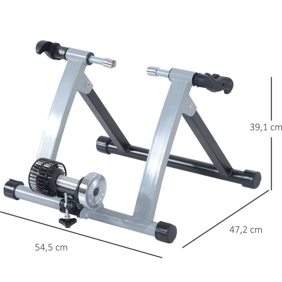 HOMCOM Heimtrainer mit Luftwiderstandsbremse silber, schwarz