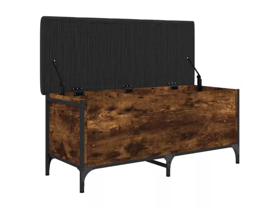 Banc de rangement chêne fumé 102x42x45 cm bois d'ingénierie