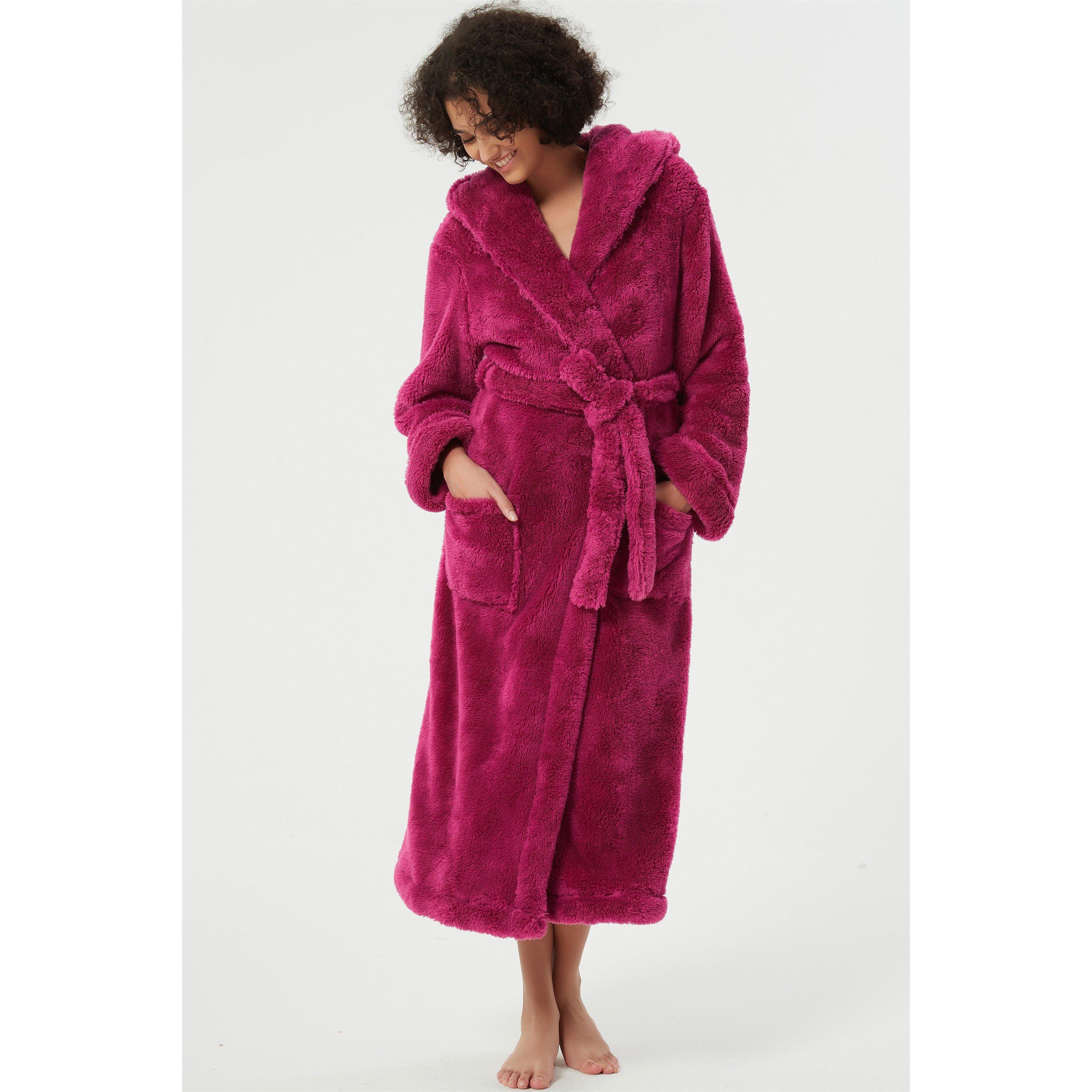 Linea Ladies Luxury Hooded Fleece Dressing Gown