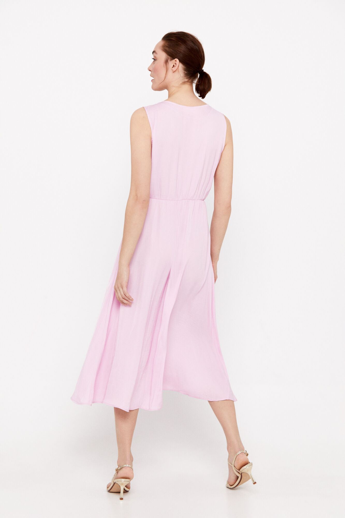 Vestido de cetim sustentável - Lilás
