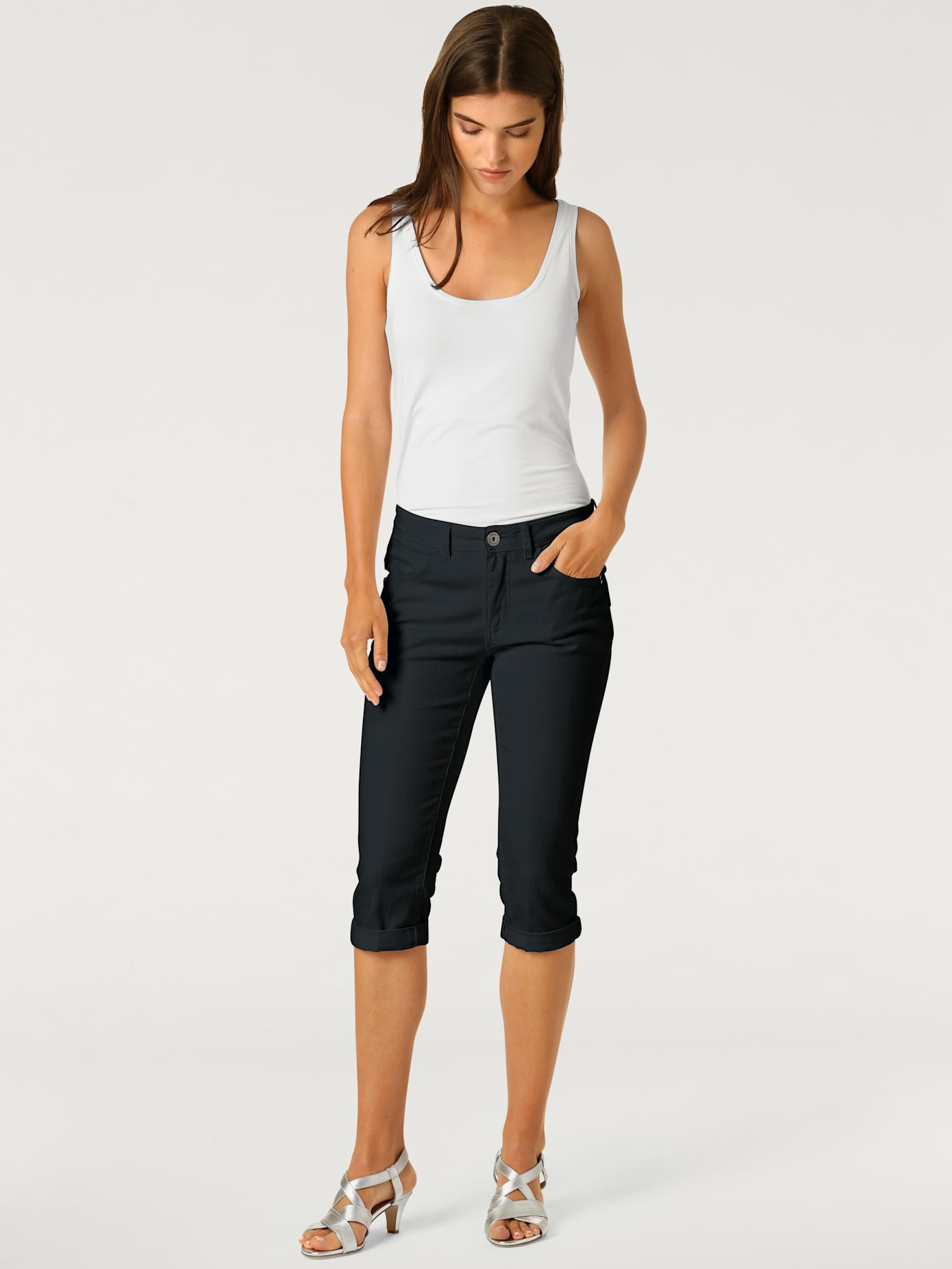 Pantalon effet ventre plat coupe skinny