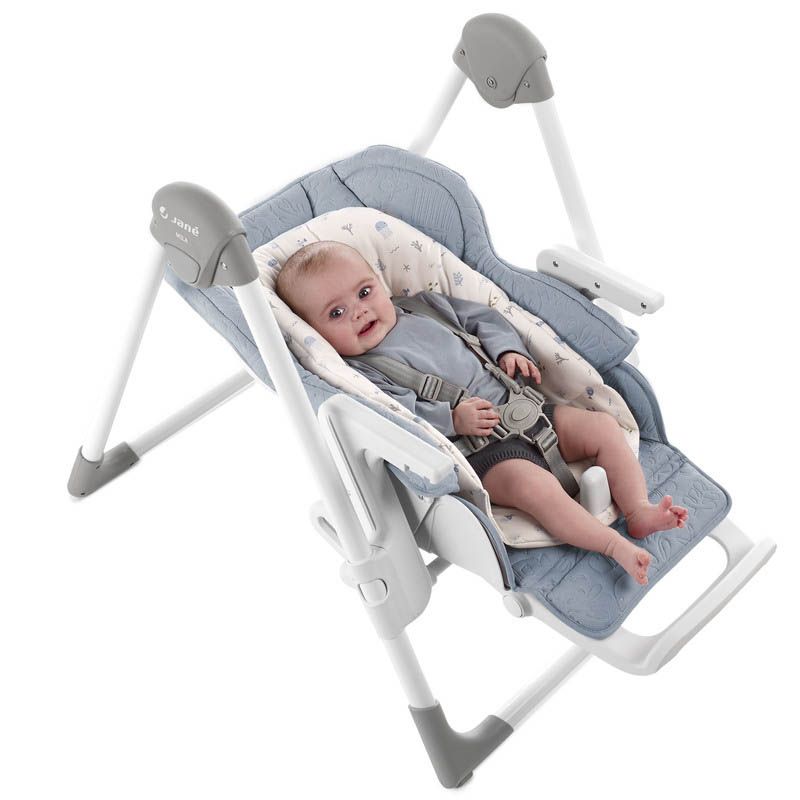 Chaise haute réglable MILA LAZULI BLUE - Ecru