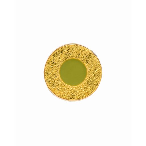 LULU Copenhagen Circle Small Ørering, Willow Green/Gold Plated