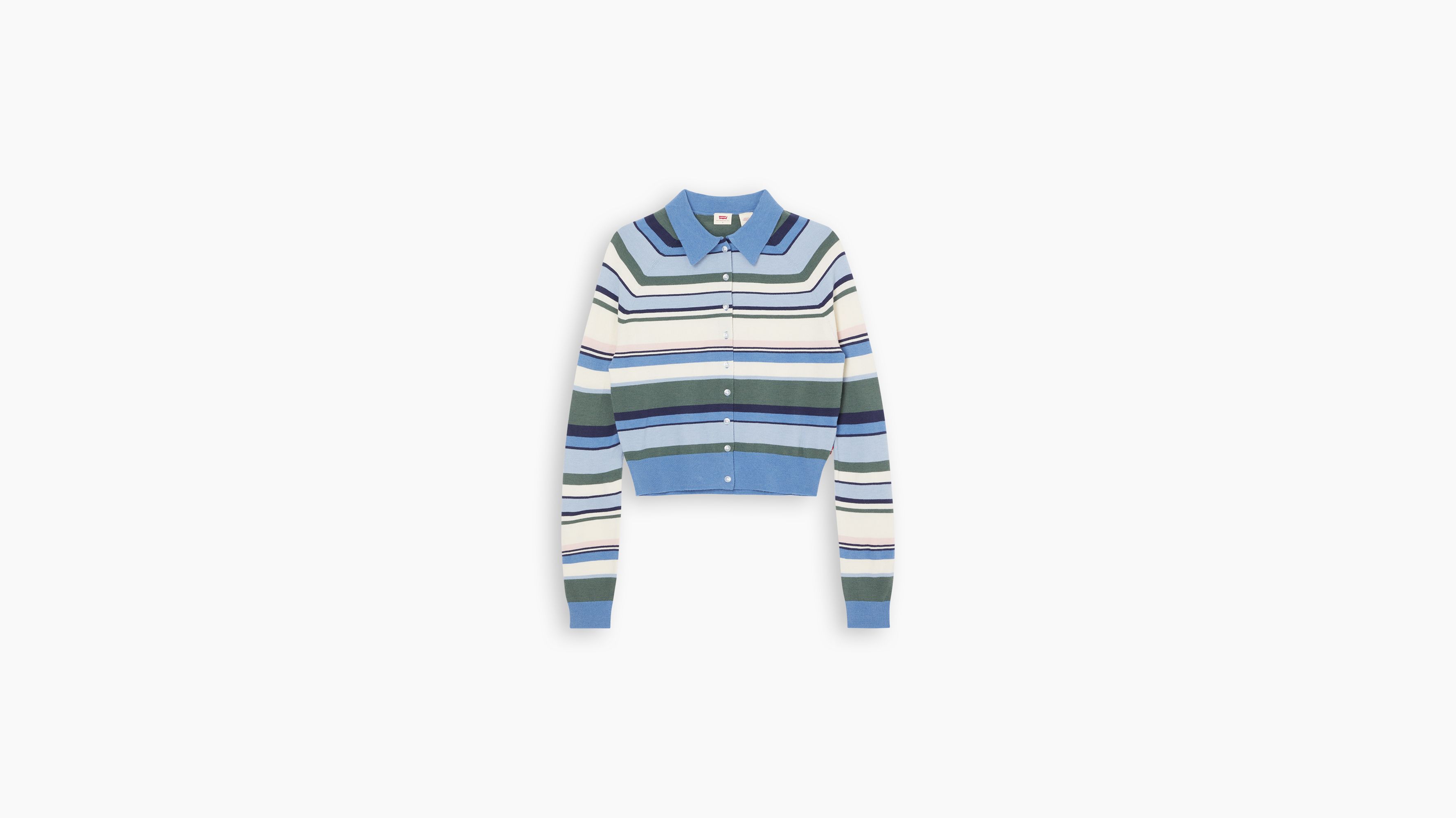 Pull-over boutonné Salma - Revolution Stripe Brunnera Blue - Multicolore