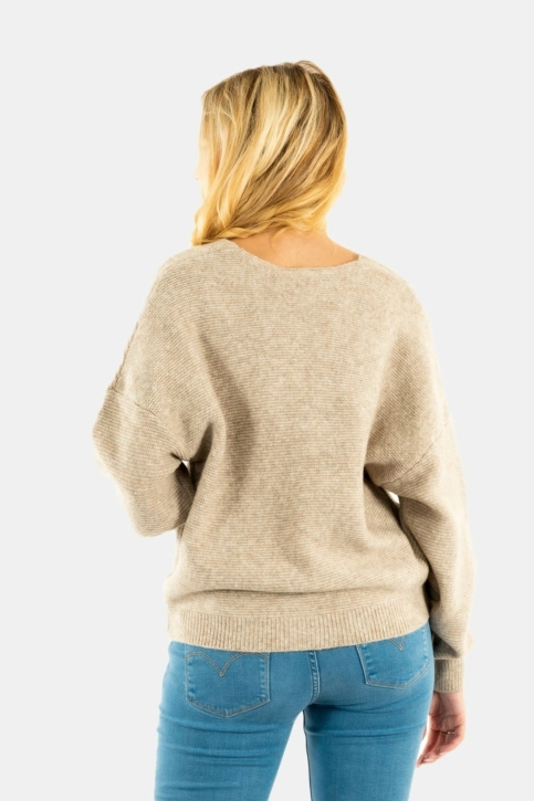 gilets cardigans ichi mylle 1304011 oatmeal melange