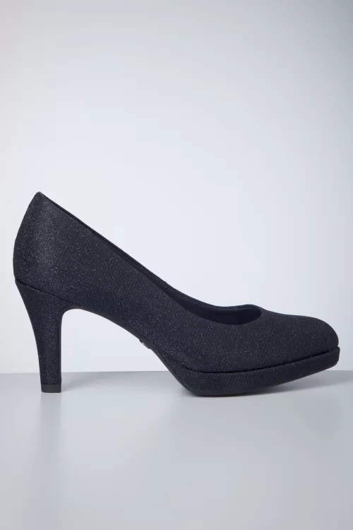 Tamaris Bernice Glam pumps in navy