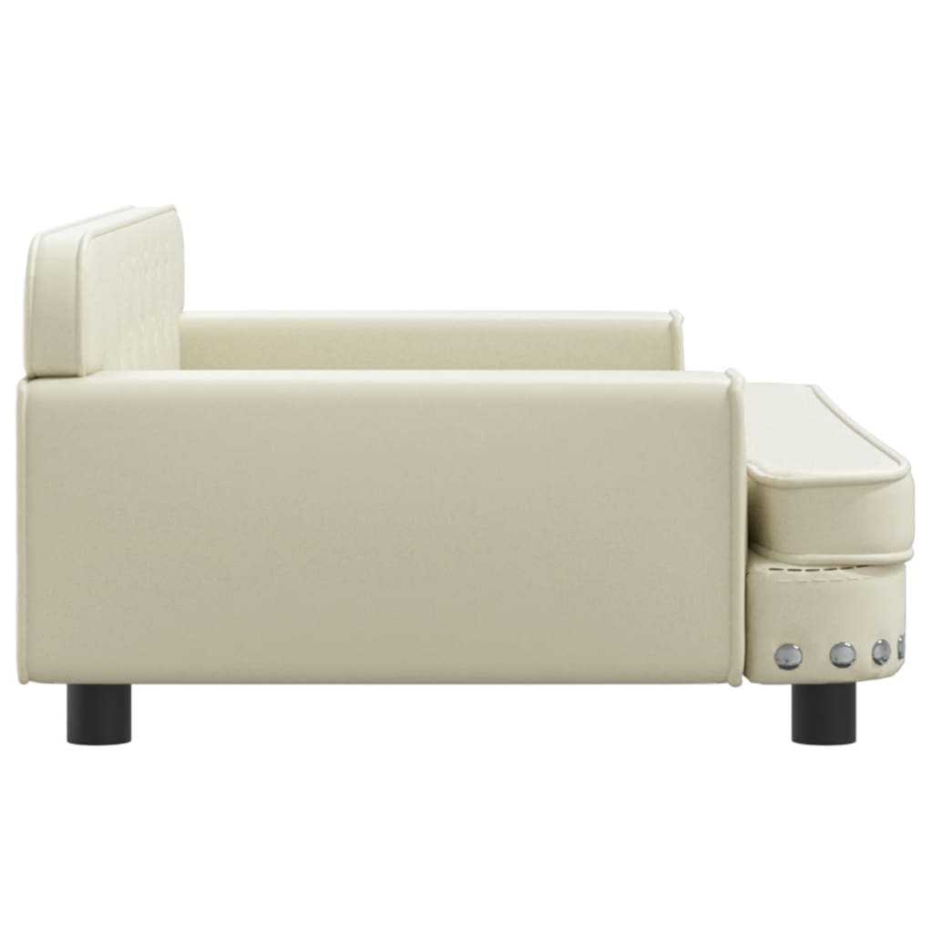 Cama para cães em couro sintético creme vidaXL, 70x45x30 cm