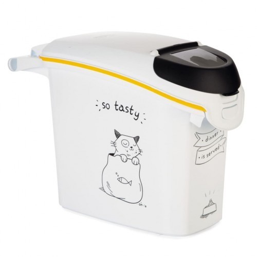 Kit para armazenar ração para gatos brancos