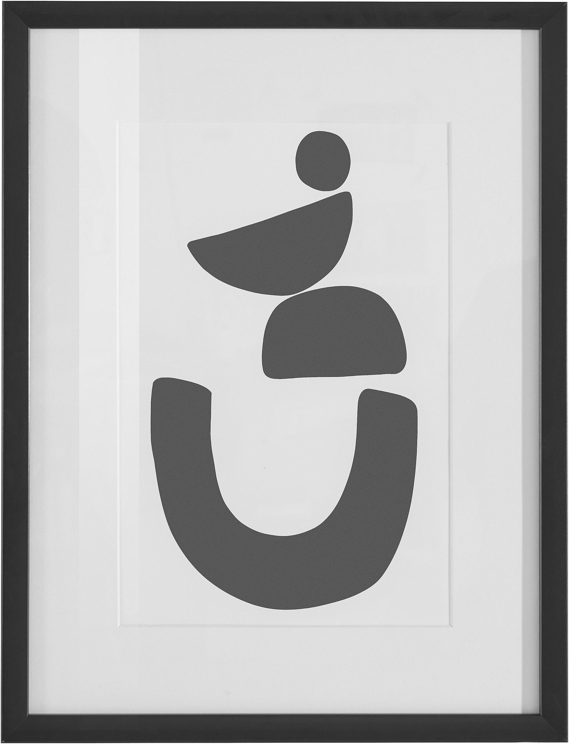 LeGer Home by Lena Gercke Bild »Black is Beautiful II« Abstrakt | Kunst | Modern | Schwarz-Weiss 1 Stk. tlg. HD Premium Poster-Druck inkl. Holzrahmen