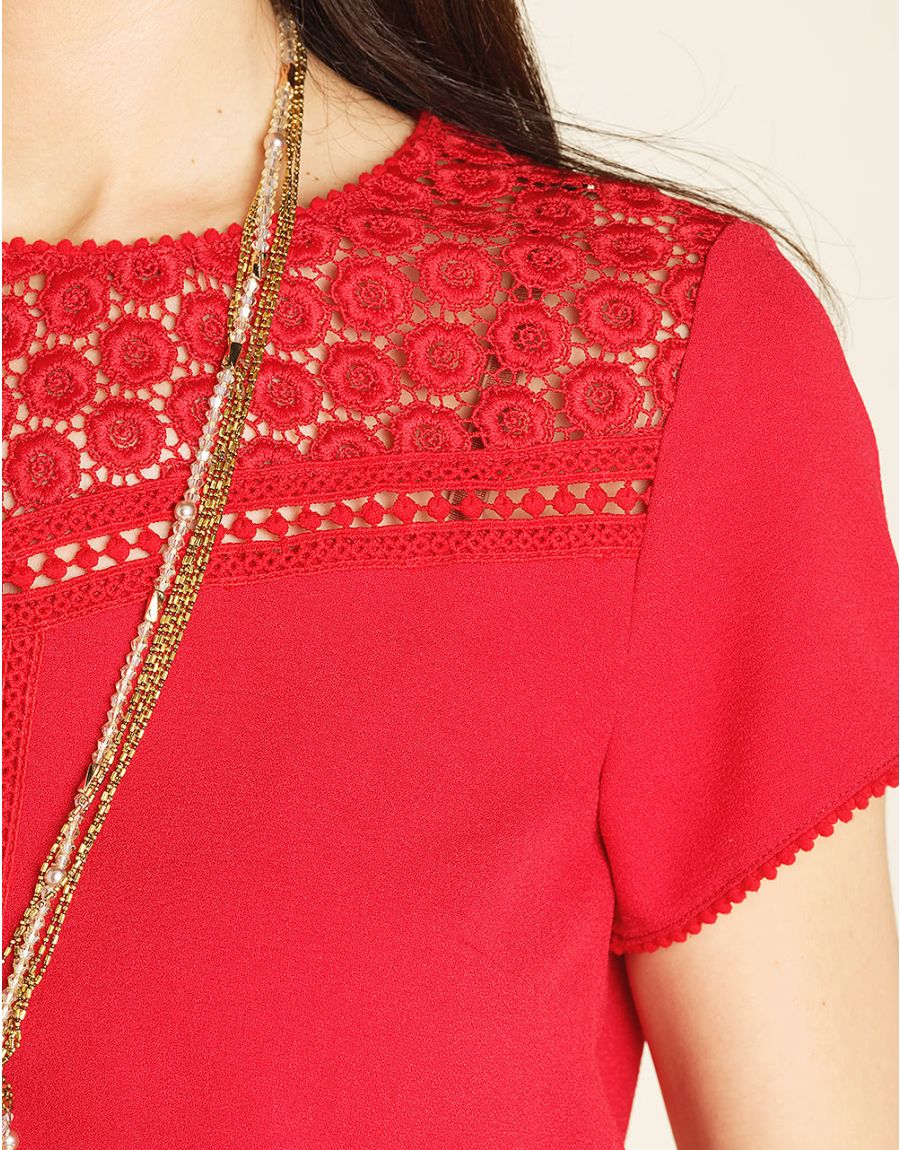 Blouse chic rouge