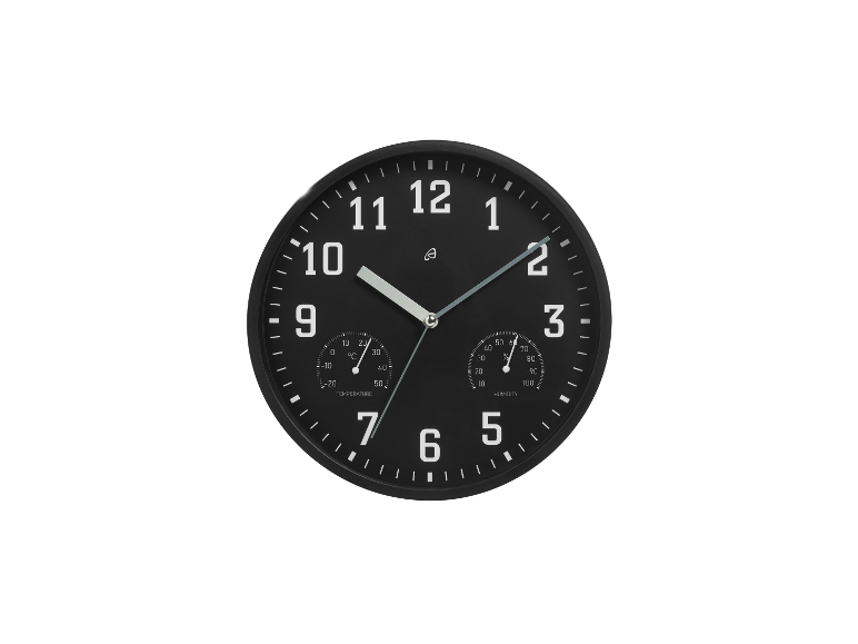 Wandklok met thermometer en hygrometer