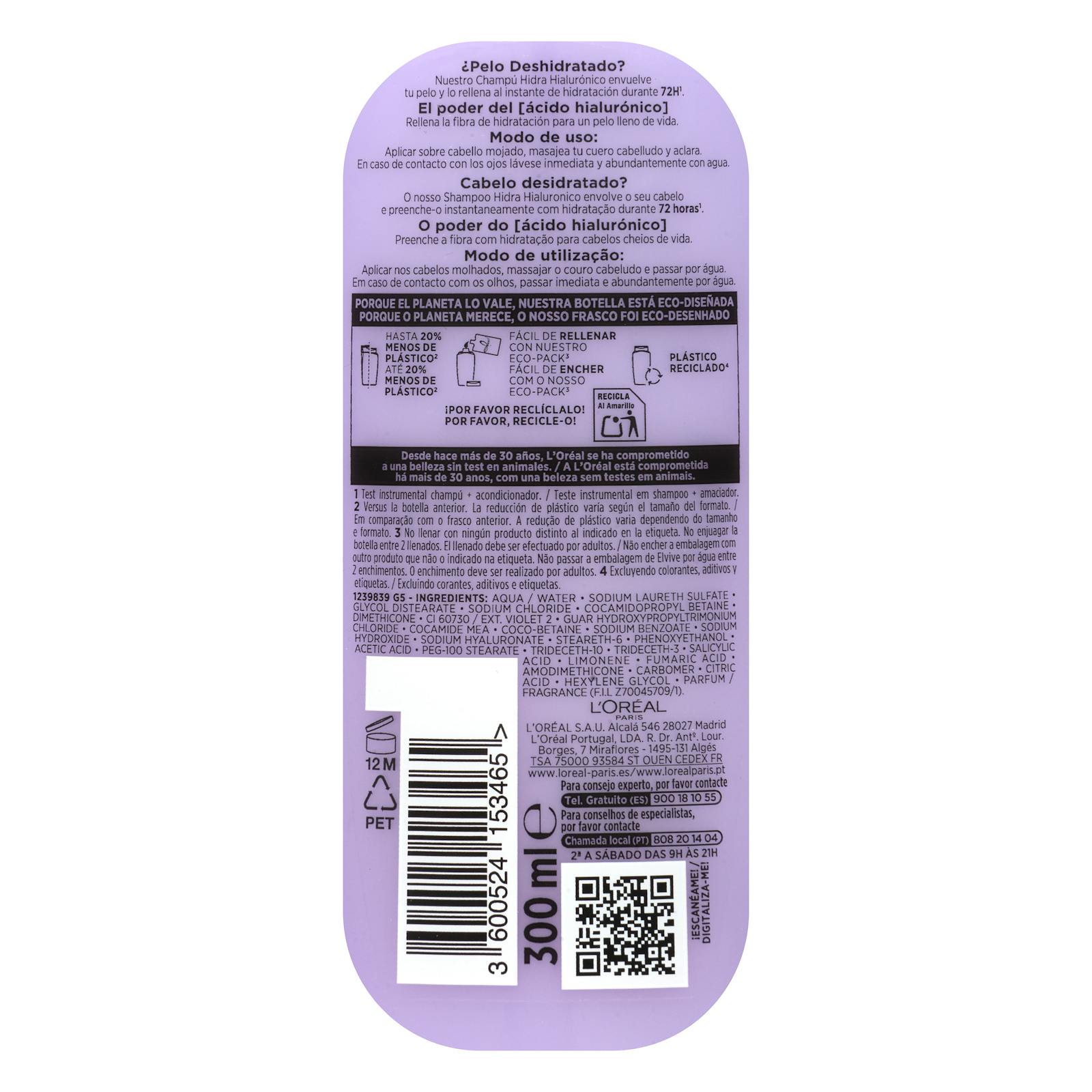 Shampooing Elvive Hydra Hyaluronic pour cheveux déshydratés