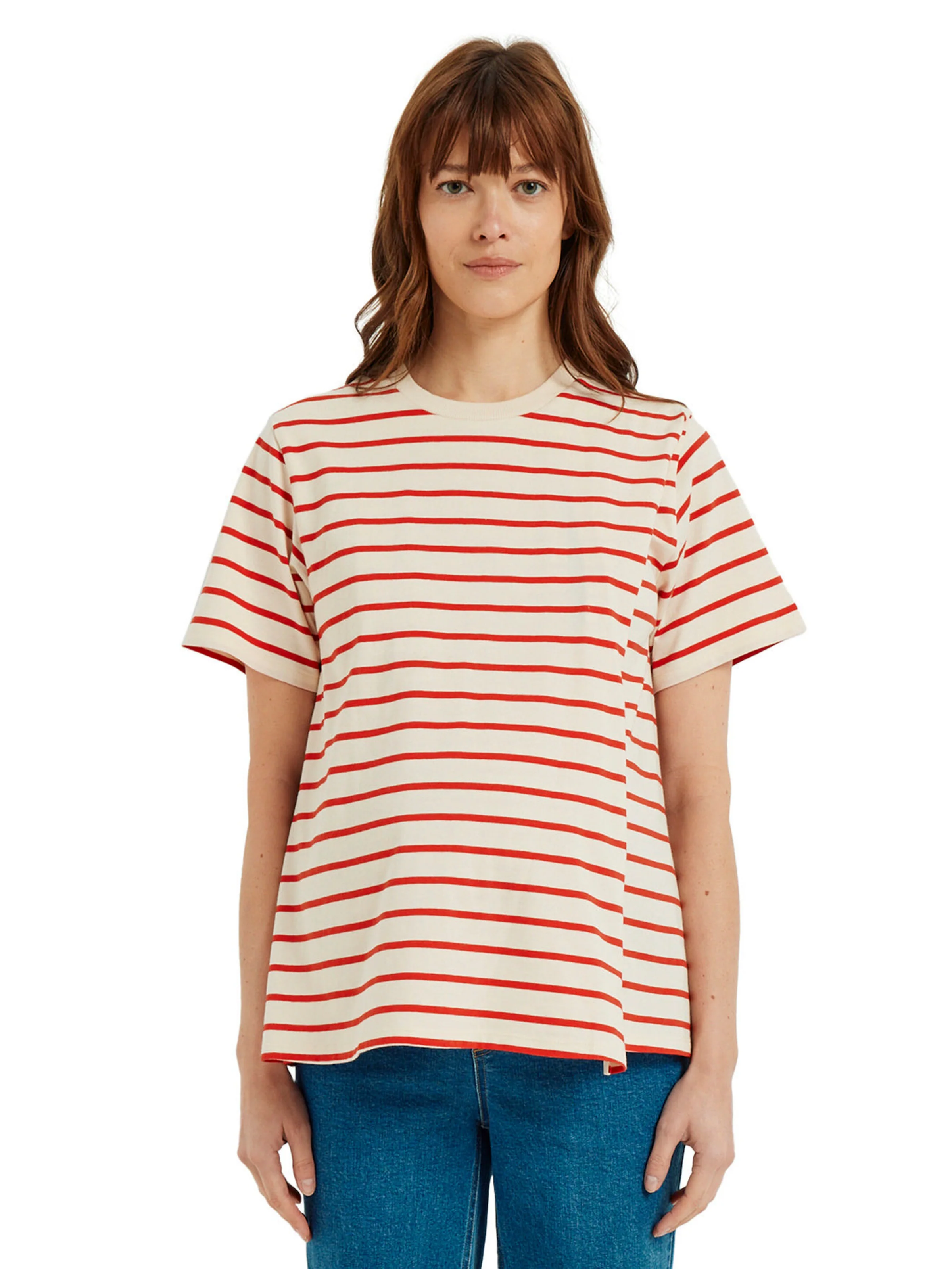 Vertbaudet Bio-Kollektion: Ringelshirt für Schwangerschaft und Stillzeit rot gestreift