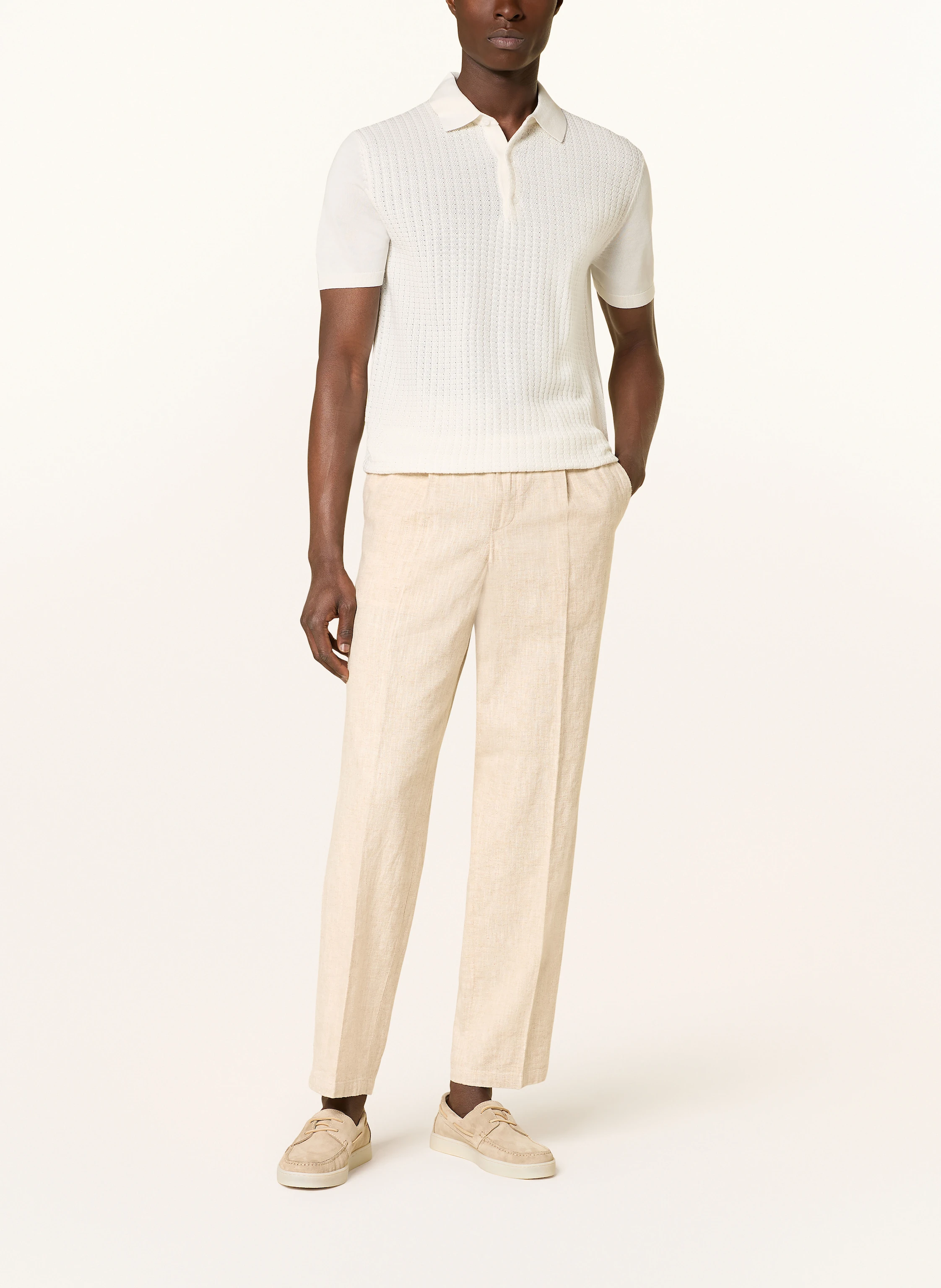 PROFUOMO Hose im Jogging-Stil Loose Fit mit Leinen