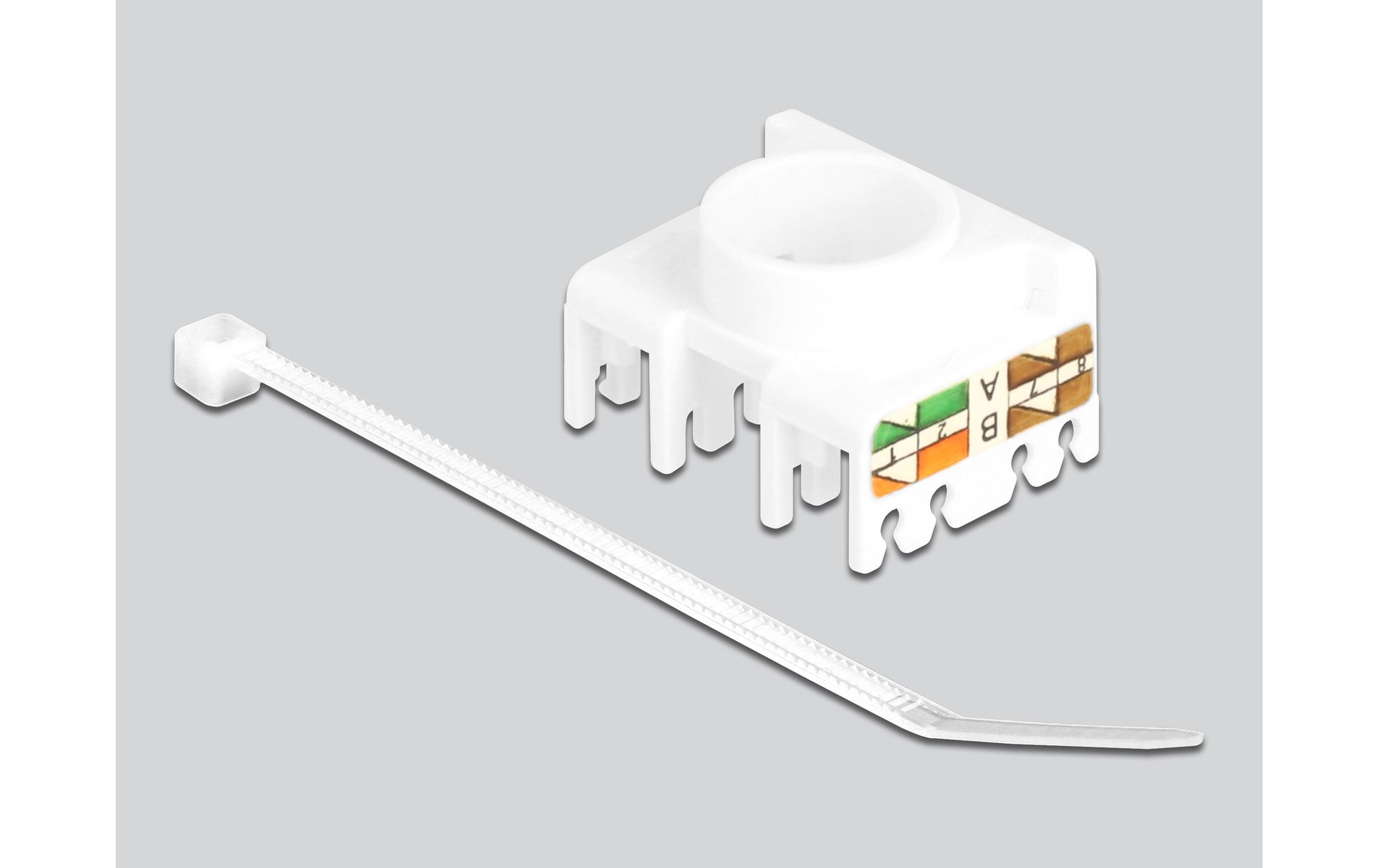 Keystone-Modul RJ45 - LSA, Cat.6A werkzeugfreiDelock Keystone Modul RJ45 Buchse zu LSA Cat.6A 180° werkzeugfrei