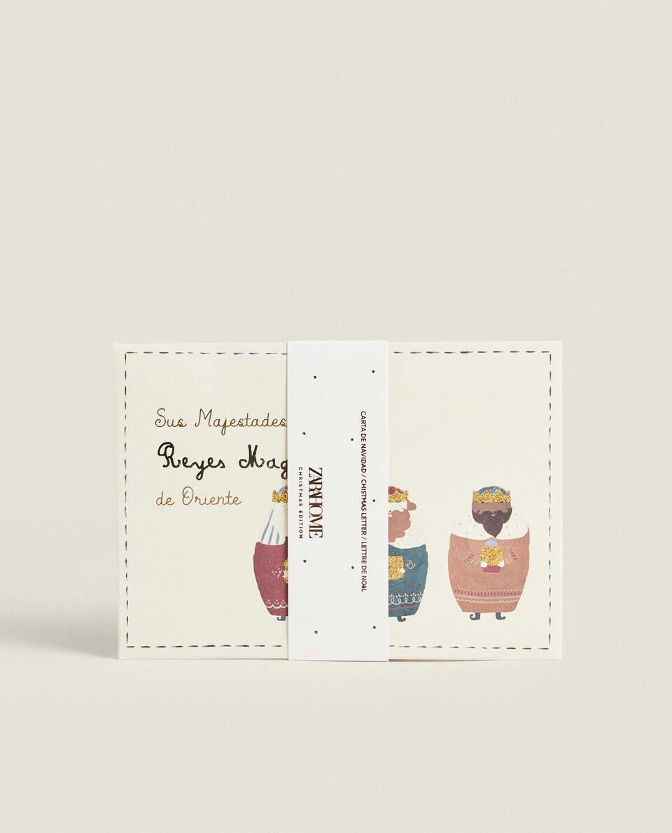Conjunto de cartões de Natal infantis dos Três Reis Magos