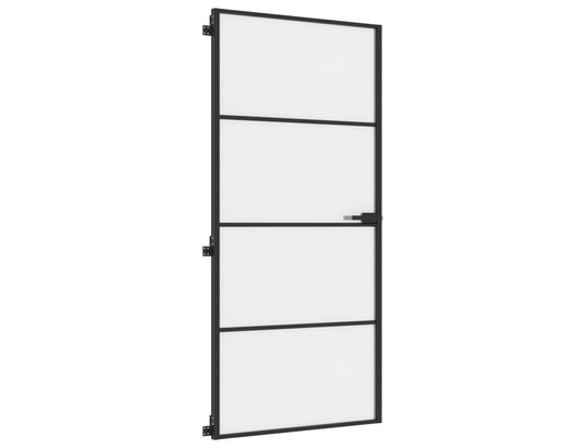 VIDAXL - Porte verre Porte intérieure mince noir 93x201,5 cm verre trempé alumini...