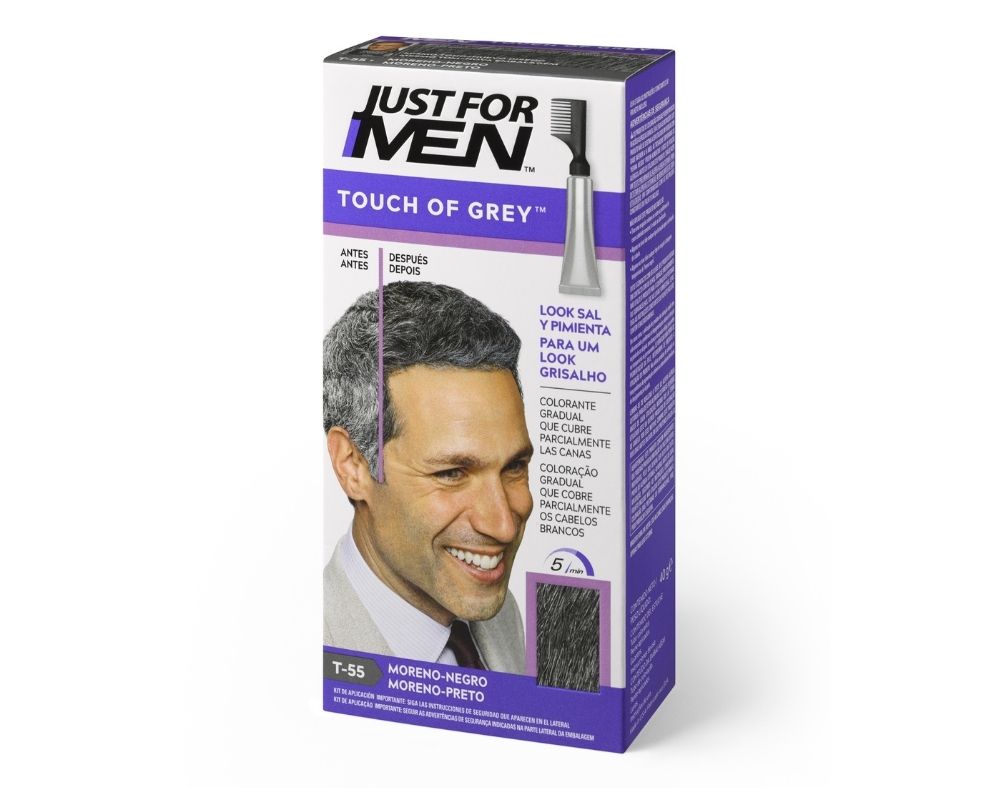 COLORAÇÃO JUST FOR MEN LONG TOUCH OF GREY MORENO PRETO