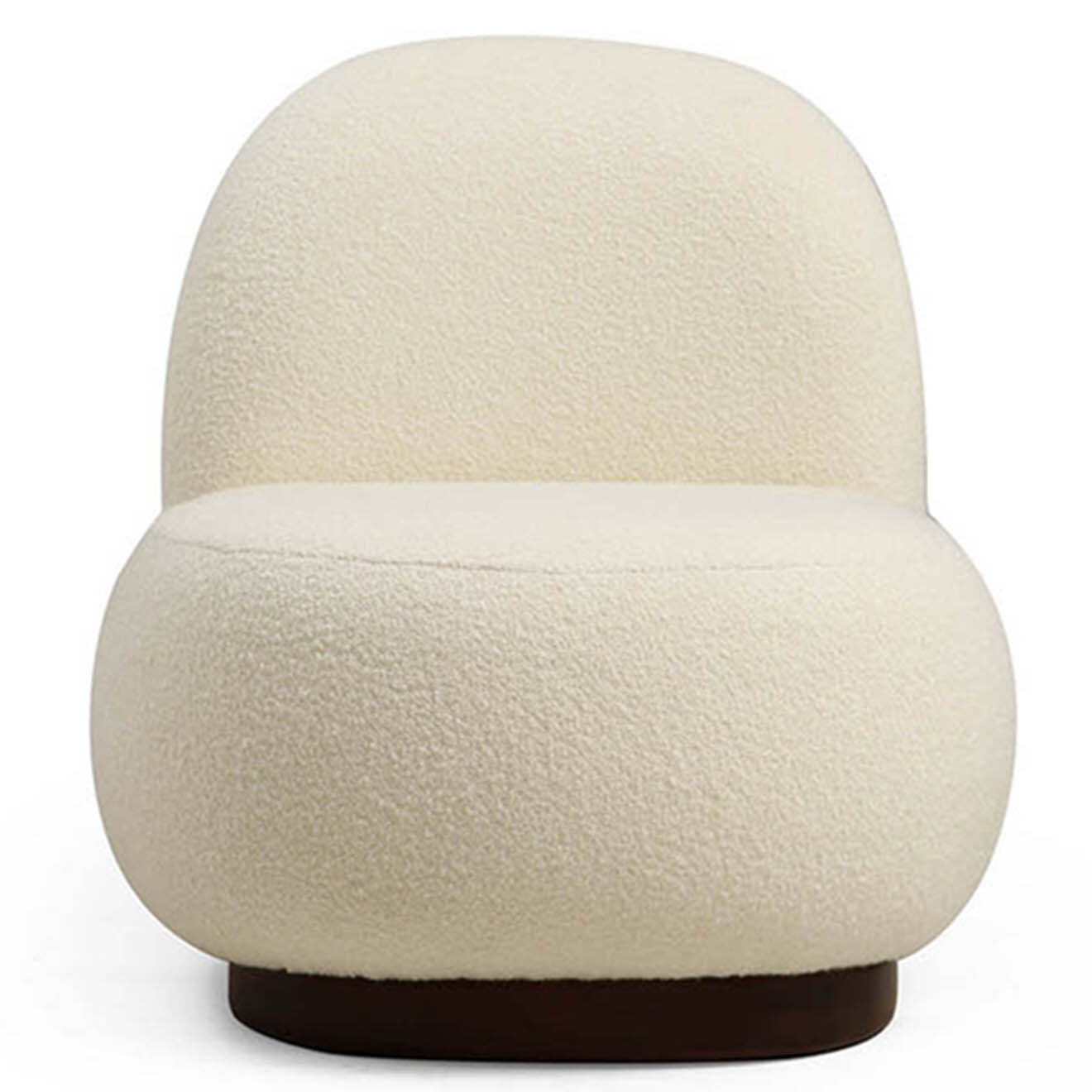 Wooden Art Fauteuil bouclette Tina blanc - 74x75x85 cm