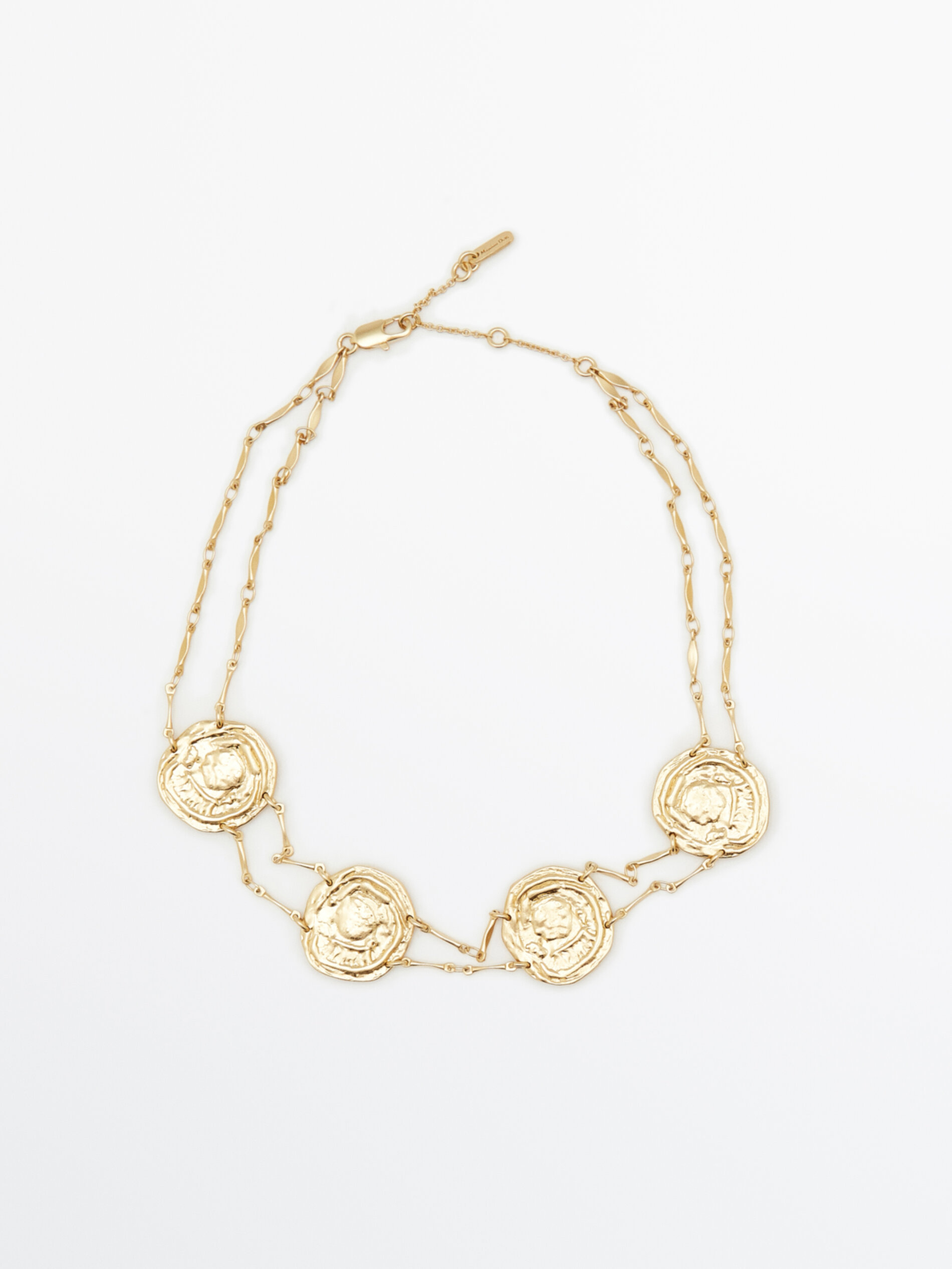 Colar gargantilha com moeda banhada a ouro - OURO