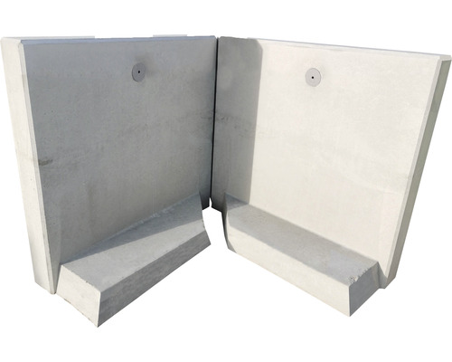 Hoeksteun, tweedelig, zichtbeton, grijs, 100 x 12 x 55 cm, basisdiepte = 30 cm