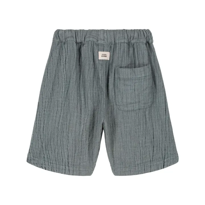 Studio Bohème Bermuda Basile Gaze de Coton | Bleu gris