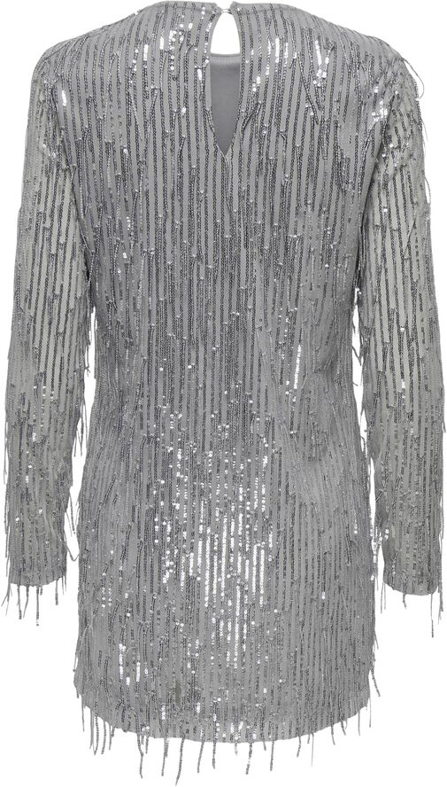 ONLY ONLANIKA SPACY LS SHORT DRESS WVN Vapor blue/silver sequins