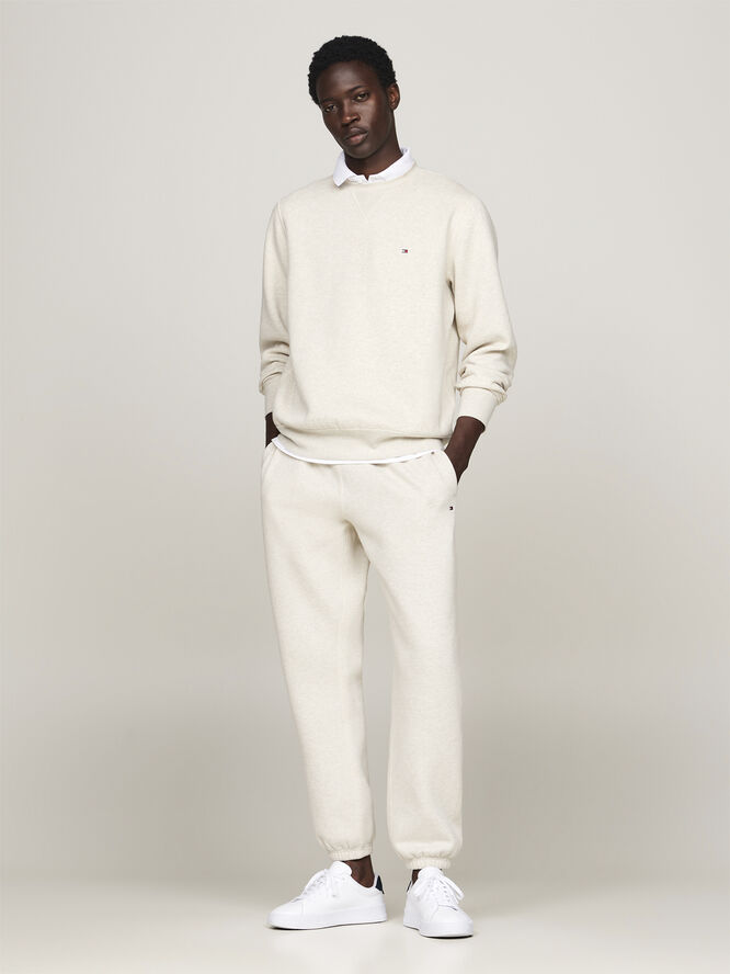 Tommy Hilfiger ESSENTIAL FLEECE CREWNECK Heathered oatmilk
