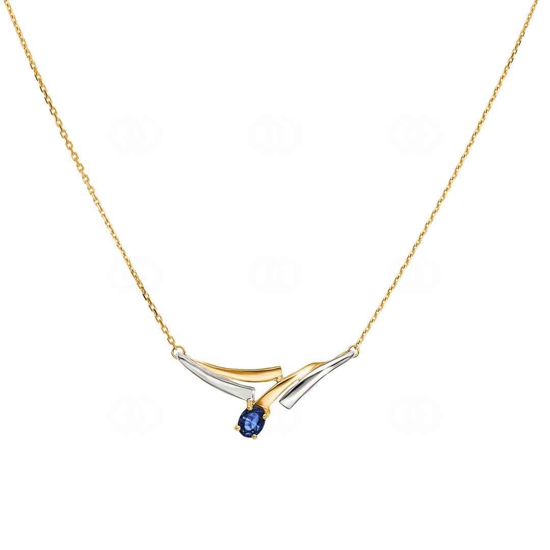 Collier 750/18 K Gelbgold mit Saphir