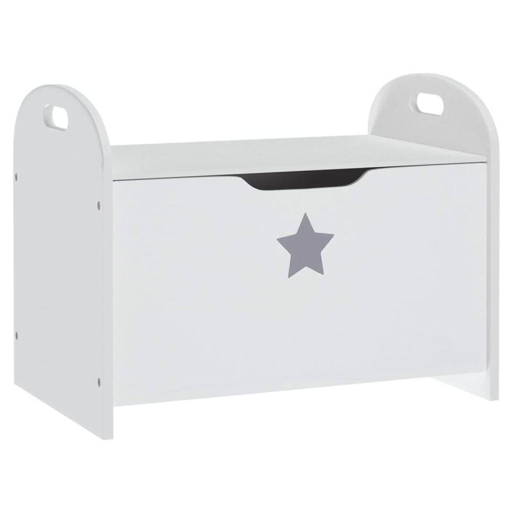Banc de rangement pour enfants blanc 62x40x46,5 cm mdf