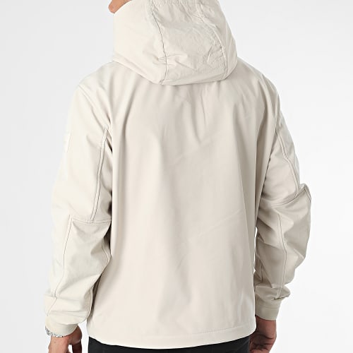 Veste Zippée Capuche Softshell Mix Media 1465 Beige