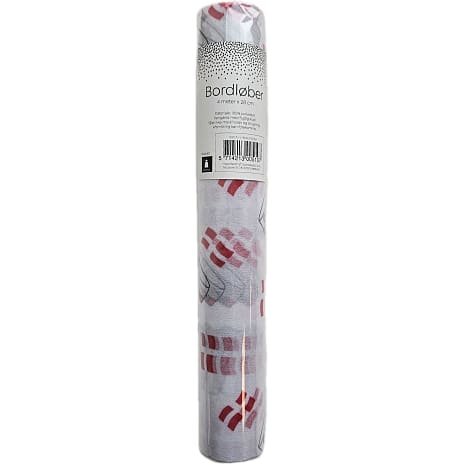 Studenter bordløber m. huer og flag 4 m x 28 cm - rød