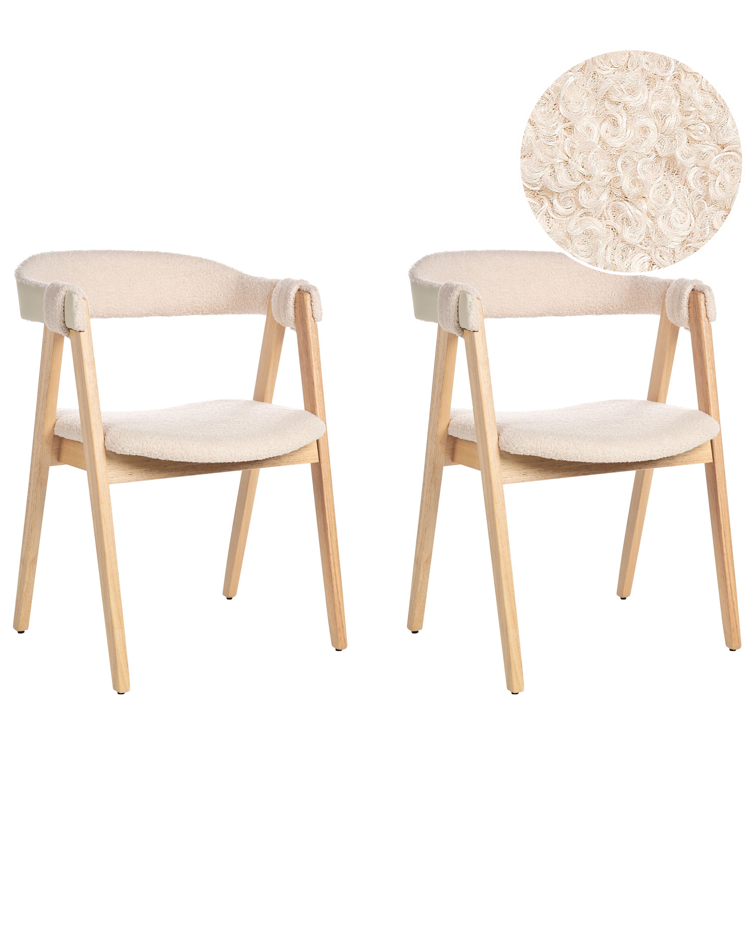 Set van 2 eetkamerstoelen DAY Bouclé Lichtbruin/beige