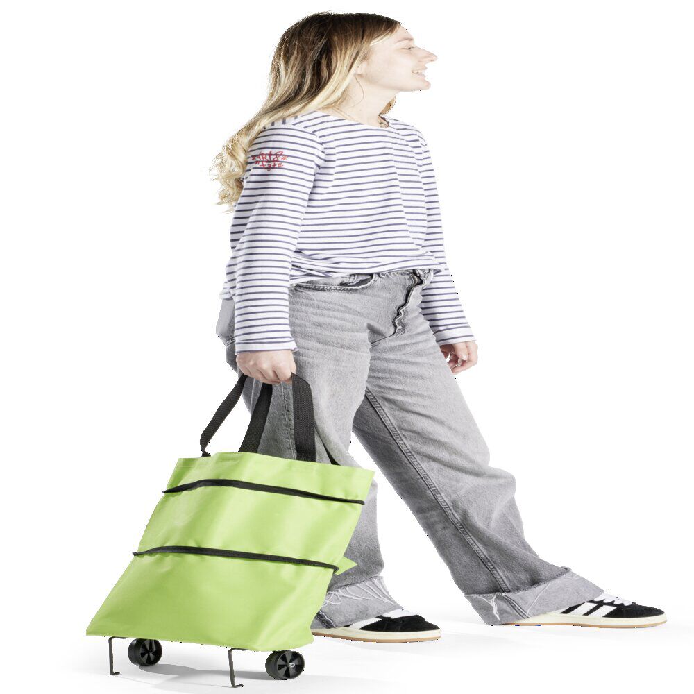 Sac de courses ajustable à roulettes 20L orange ou vert